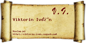 Viktorin Iván névjegykártya